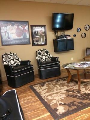 Leather seats for the wait