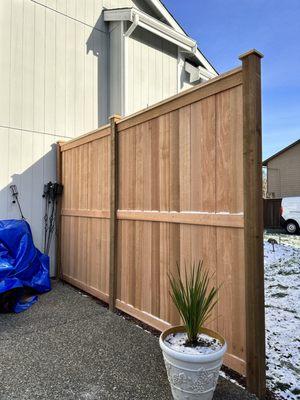 8ft tall 3 rails full panel clear cedar fence