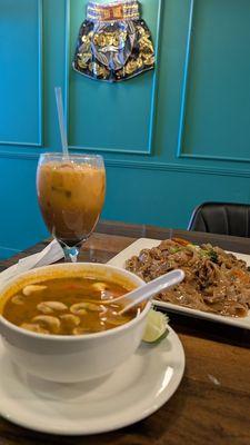Thai tea + Tom yum + pad see ewe