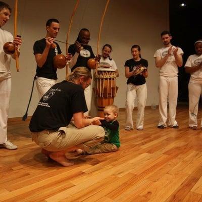 Archie plays a game with his son