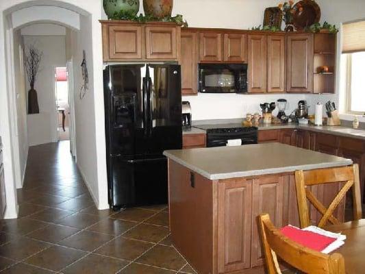 The same kitchen after the restoration was completed.