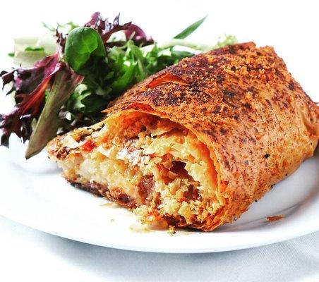 Bacon cheddar potato savory strudel