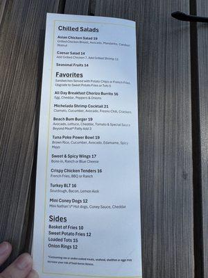 The previous menu uploaded was from 6 years ago. Looks like the limited the menu a bit.