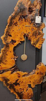 Burl wood clock