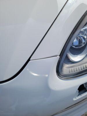 Bumper was forced onto the car because it's either not the correct bumper or a rushed job.