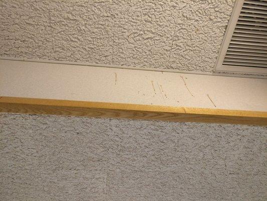 Some shake splatter on the ceiling