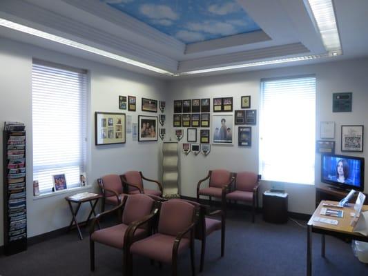 Our Patient Lounge in River Edge with cable tv, refreshments bar, a water cooler, and ample magazines