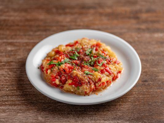 Turkish Babagannush, roasted eggplant salad.