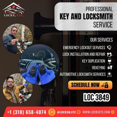 We offer a variety of locksmith services to solve all your residential and auto needs.