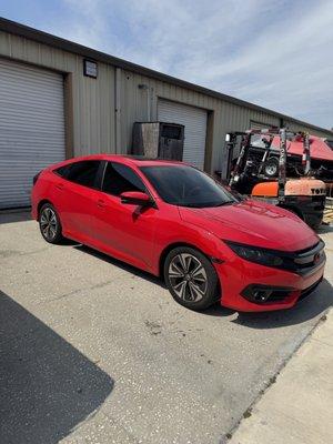 Honda civic 3M window tint.