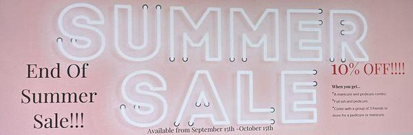 SUMMER SALE 10% off When you get.. *manicure and pedicure combo or full set and pedicure *come in a group 3 or more