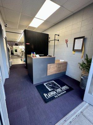 Reception area of Westwood Dry Cleaners, we're here to serve you.