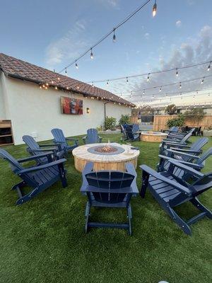 Outdoor tv and fire pit