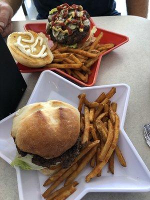 Jalepino burger and regular 1/2 burger