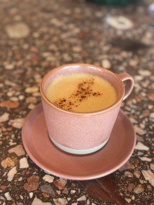 Spiced Tea Latte with oat milk is meh. Not worth the money.