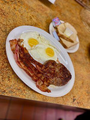 Steak and eggs