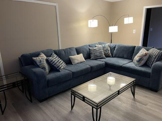 Swept floor cleaned under pillows