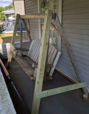 Porch swing bench (pre-stain)