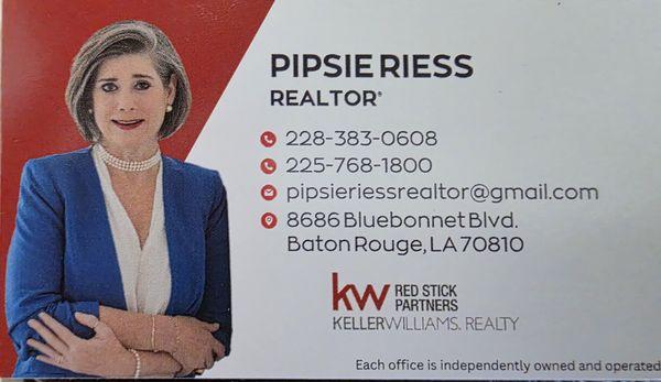 Pipsie Riess - Keller Williams Realty Red Stick Partners