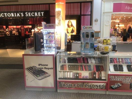 We are located right in front of Victoria's Secret in the Manhattan Town Center Mall!