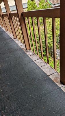 Spindles are rotten. Bannister needs replaced.