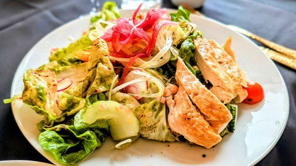 Green Goddess salad with roasted chicken
