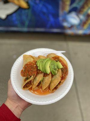 Tacos dorados de Camaron