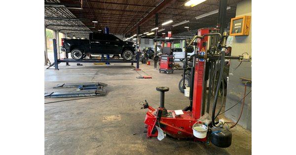 We have we need for your car or truck! Even mobile alignment machines and "no touch" car tire machines!!