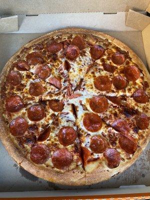 This is their pepperoni pizza  no bad little pizza can't beat $6