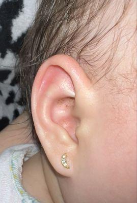 C Luxe Claire's Stores Gold Titanium Crystal Micro Crescent Moon Flat Back Stud Earrings~ Oh look how they sparkle!