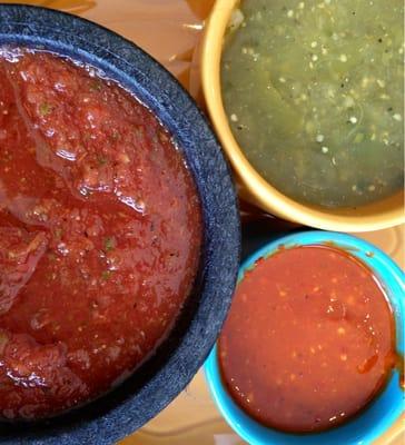 Trio of salsas at El Sabor.