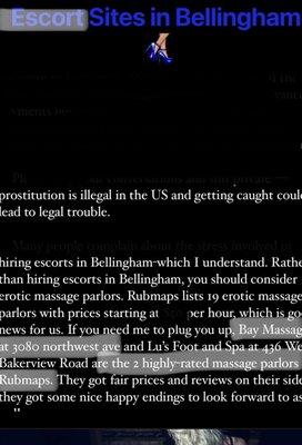 Online evidence it is a message with "happy ending" parlor