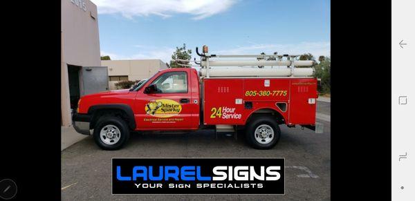 Thank You Mr Sparky for letting us wrap your white truck, Came out great.