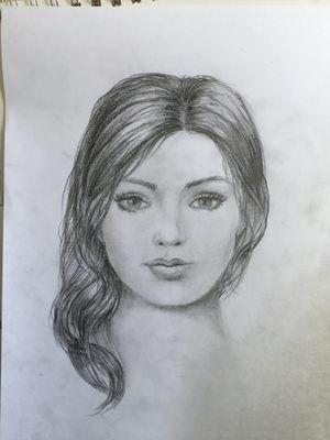 Female portrait drawing
