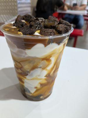 Caramel fudge ice cream concoction. Not my proudest moment, lol.