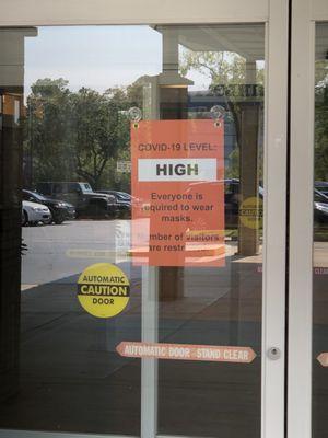 8/17/22-Due to current high positive rate you need a mask.