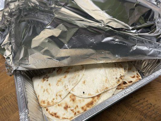 Fresh flour tortillas