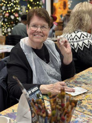 My mom and her cute little mouse figurine