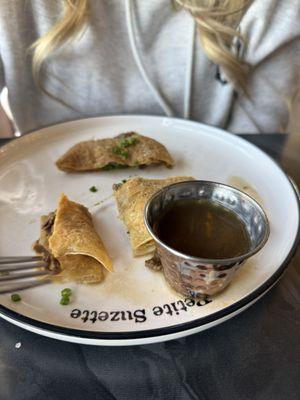 French dip crate or what is left before we finish it and licked our plates clean
