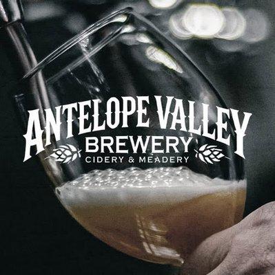 Brewery Text Logo with glass of beer pouring