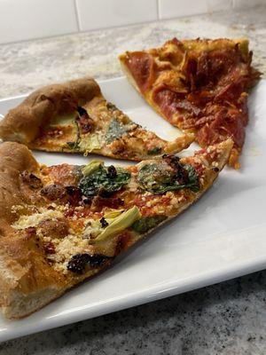 Marco's pepperoni compared to my Mediterranean pizza from Pepperoni's.