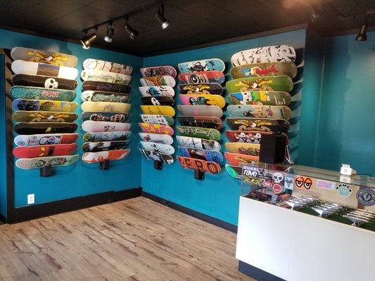 Check out our selection of quality skateboard decks and trucks from your favorite brands!