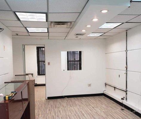 Before demo of jewelry showroom remodel