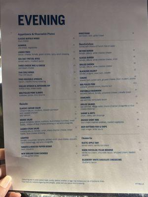 Menu as of 2/18/2025