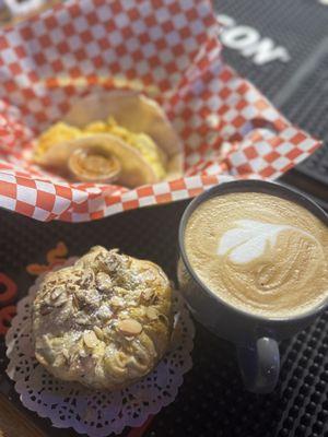 Almond Croissant, Breakfast Tacos