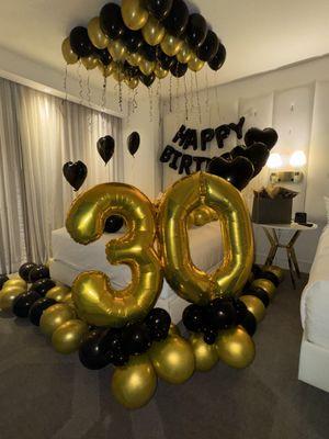 Hotel Room Balloon decorations