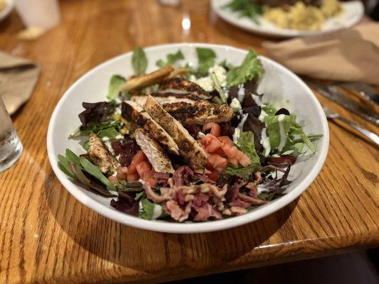 The blacken chicken salad. One of the best dinner salads I've ever had and the chicken was a nice temp when they brought it.
