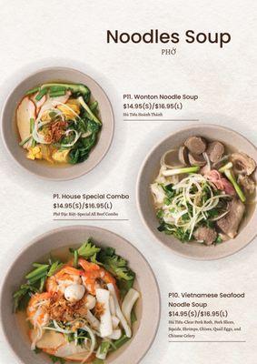 Wonton soup
House Special Combo Pho
Vietnamese Seafood Noodle Soup