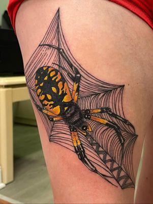 Golden orb weaver tattoo