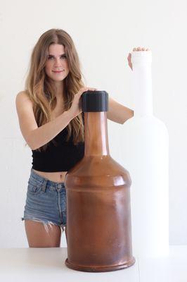 Rotocasting oversized bottles.